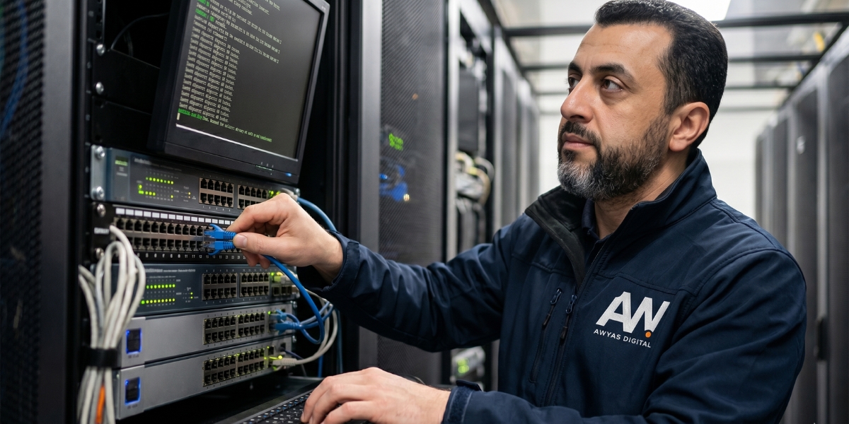 3. SECCION QUIEN HAY DETRAS Técnico informático de Awyas Digital trabajando en Gran Canaria